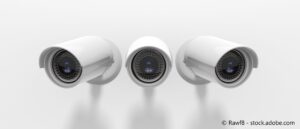 Three bullet-style security CCTV cameras